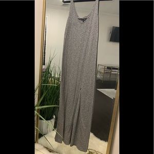 Long grey summer maxi dress- Size M- front slit